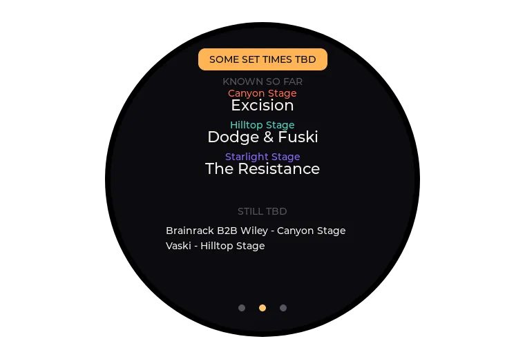 Firefly lineup face rendering festival set times from festpack data