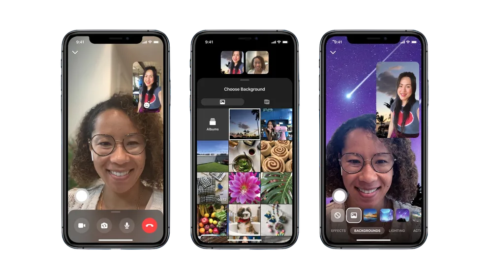 Messenger video chat with a custom AR background